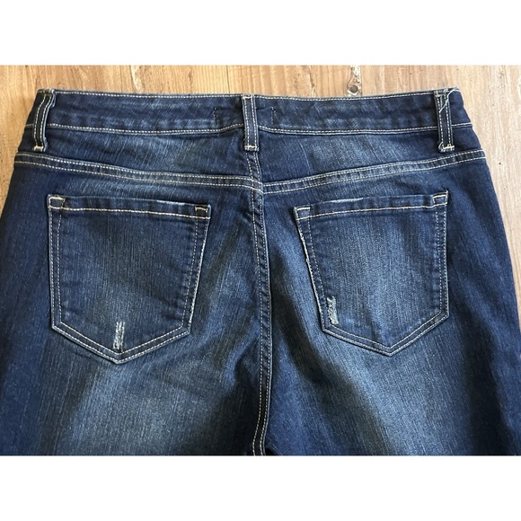 Vtg America Blues Women's Mid Rise Jean Boho Bermuda Dk Wash Shorts Size 10/30 - Picture 4 of 5